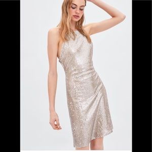 Zara Ivory Sequin Dress